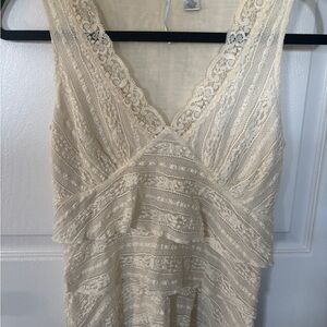 Anthropologie ric rac cream lace tank